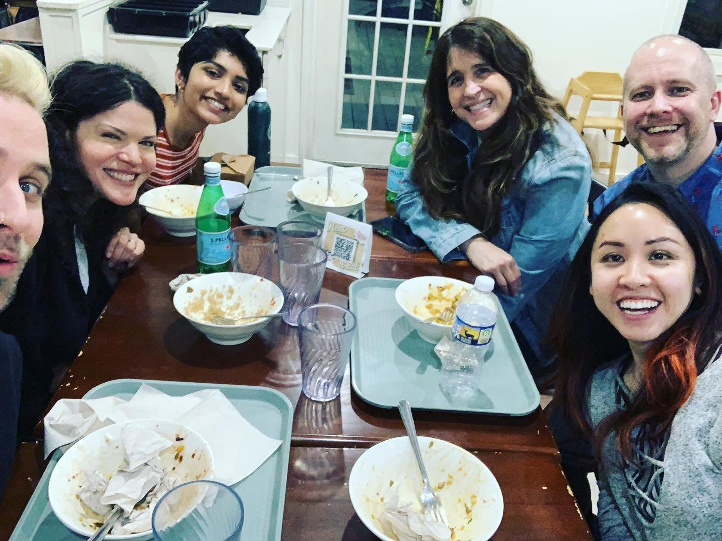 Intensive attendees sharing a meal together